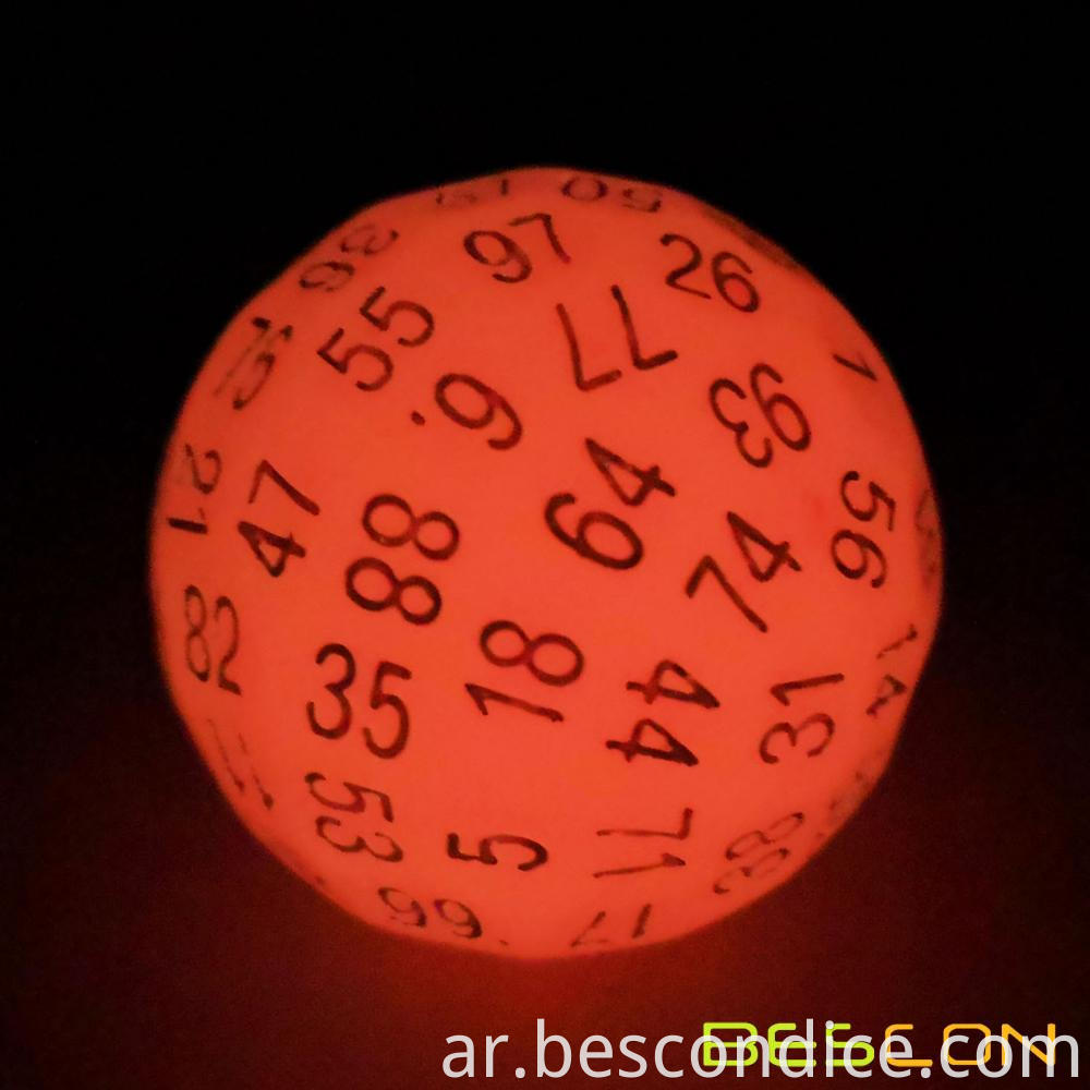 Cerise Red Luminous D100 Dice 1